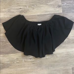 Size small black Bandeau crop- top. Off-shoulder